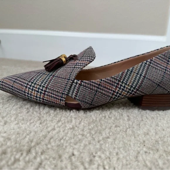Cole Haan Women's Tassel Loafers - Brown and Cream Plaid - Picture 3 of 6